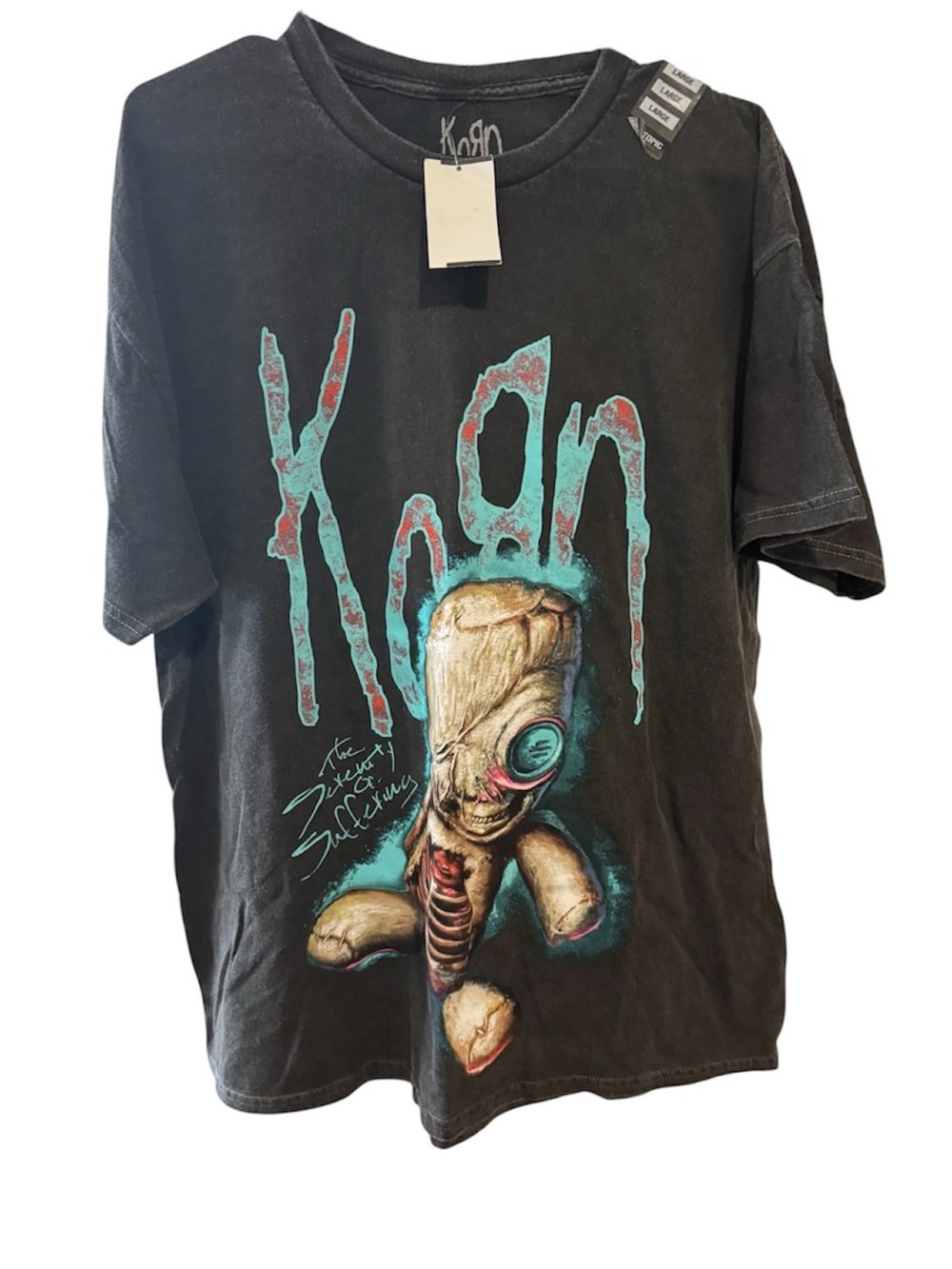 Korn Black Graphic Band T-Shirt sz L